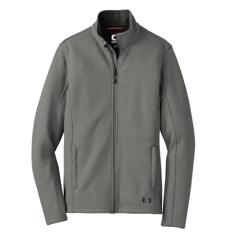 OGIO Grit Jacket Men‎ Fleece Performance Utility Cadet Collar Gray Full Zip XLT